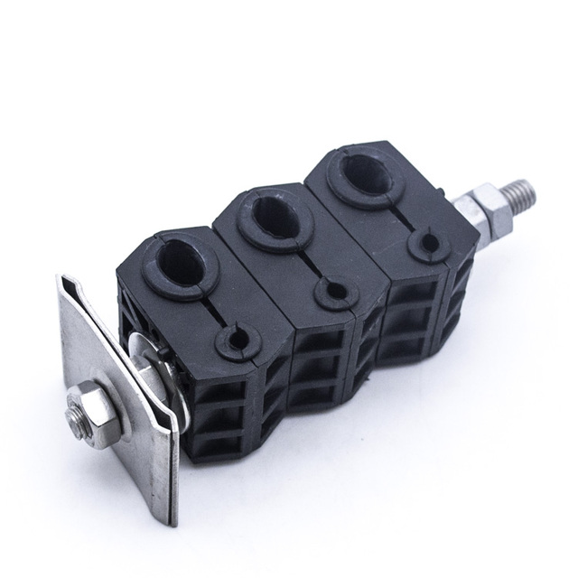 Factory Selling Price Fiber Optic and DC Cable Clamp in Telecom Parts FO(4-7mm) DC(9.5-14mm) Three Way