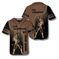 Maillot de baseball personnalisé avec broderie du design CHAMPION Batter Silhouette, OEM POD, nom et numéro personnalisés, haut pour homme