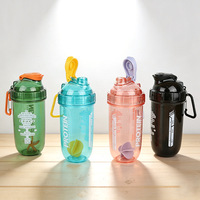 Bouteille d'eau de sport transparente en PC, design capsule, style banane, résistante aux hautes températures, anti-fuite