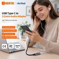 Adaptateur USB-C vers prise casque 3,5 mm avec puce DAC intégrée, audio haute résolution, dongle auxiliaire tressé pour iPhone 16 15 Pro Max Samsung