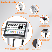 Imprimante jet d'encre CENLIRO TIJ entièrement automatique USB 600 dpi 41-50 ppm haute vitesse pour le codage de la date de péremption sur les pots alimentaires, les bouteilles, le plastique et le flex.