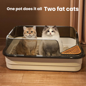 <span class=keywords><strong>Bac</strong></span> à litière pour chat extra large et écologique, à bords hauts, anti-éclaboussures, design ouvert, facile à nettoyer, durable, pour chats de grande taille - Product Image 2