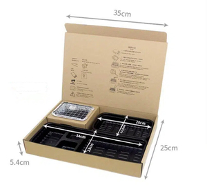 Boîte à barbecue en papier pour repas de groupe arabe avec grilles de barbecue intégrées, compartiment à charbon de bois, ensemble de brochettes, kebabs, rôtis, emballage - Product Image 4