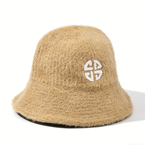 Sombrero de Pescador de Felpa Color Caqui, con Bordado 3D, Cálido para Invierno, Unisex, para Pesca, Uso Diario - Product Image 3