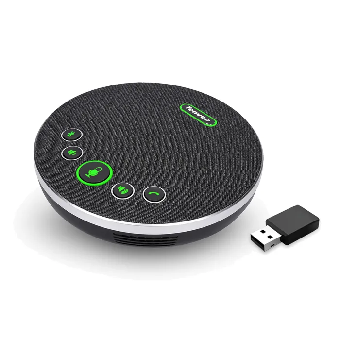 Портативный USB-Конференц-громкоговоритель BT 5,0 всенаправленный 360 градусов с 2 динамиками для работы на дому и для работы на дому
