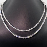 Collier Chaîne Tennis en Acier Inoxydable 316L Plaqué Argent Haute Qualité Anti-Décoloration, Largeur 3mm 4mm, Style Hip Hop avec Moissanite