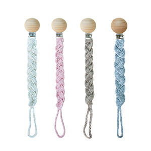 Clip de <span class=keywords><strong>chupete</strong></span> de algodón de ganchillo hecho <span class=keywords><strong>a</strong></span> mano YT BABY, soporte de <span class=keywords><strong>chupete</strong></span> personalizado para regalo de bebé - Product Image 1