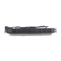 Tira de Alimentación PDU de 19 Pulgadas, 8 Tomas IEC C19, Protección Contra Sobretensiones/Sobrecargas, 16A 3500W, Caja de Distribución 1U, Carcasa de Aleación de Aluminio