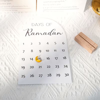 Calendrier de l'Avent en bois, décoration Ramadan Mubarak, ornement Eid, décorations islamiques personnalisées pour la maison, cadeau Eid Mubarak