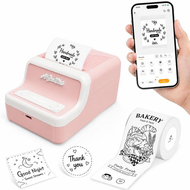 Retail Price Tag Printer Inkless for Convenience Store Shelf Product Barcode Label Making
