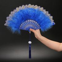 Éventail pliant en plumes I-0496, style féerique, gothique sombre, pour danse de cour, avec pendentif, cadeau, décoration de mariage et de fête