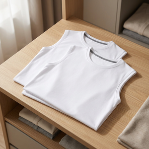 เสื้อกั๊กผู้ชายผ้าฝ้ายถัก ระบายอากาศดี สีพื้น สไตล์ญี่ปุ่น ใส่สบาย เหมาะกับฤดูร้อน ขายส่ง - Product Image 3