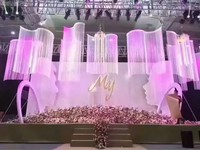Rideau de Scène pour Toile de Fond de Mariage, Décoration de Fête et d'Événement, Décoration de Plafond à Pampilles pour Mariage