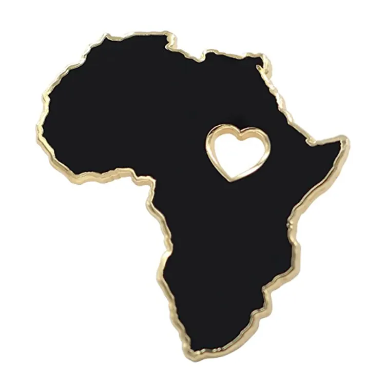 Custom pin of Hard Enamel Alloy Real Sic Africa Pin Black Lives Matter Lapel Pin For Cloth