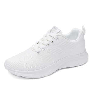 Zapatillas Deportivas Casuales de Mujer con Cordones, Transpirables, Acolchadas, de Malla, Diseño Moderno, Color Blanco, Tallas Grandes, Tendencia de Moda para Todas las Temporadas - Product Image 3
