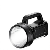 Projecteur LED Super Lumineux IP65, Lampe Torche Solaire Rechargeable Haute Puissance pour Camping Extérieur, Longue Portée, Patrouille, en ABS