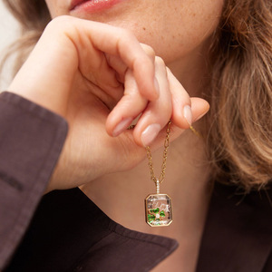 Collar con Colgante <span class=keywords><strong>de</strong></span> Medallón Personalizado en Forma <span class=keywords><strong>de</strong></span> <span class=keywords><strong>Corazón</strong></span> Cuadrado, Chapado en Oro <span class=keywords><strong>de</strong></span> 18K, Acero Inoxidable, Caja Transparente para <span class=keywords><strong>Fotos</strong></span>, Unisex, para Mujer - Product Image 5