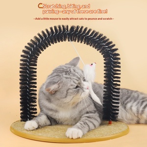 แปรงนวดขัด<span class=keywords><strong>ขนแมว</strong></span>แบบแขวนพร้อมของเล่นหนูและฐานข่วนสำหรับแมวในบ้าน ช่วยกำจัดขน - Product Image 2