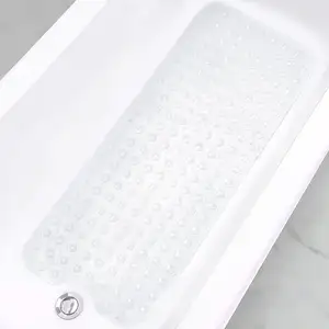 Keset kamar mandi, karpet PVC Anti selip dengan cangkir hisap tidak beracun untuk bak mandi
