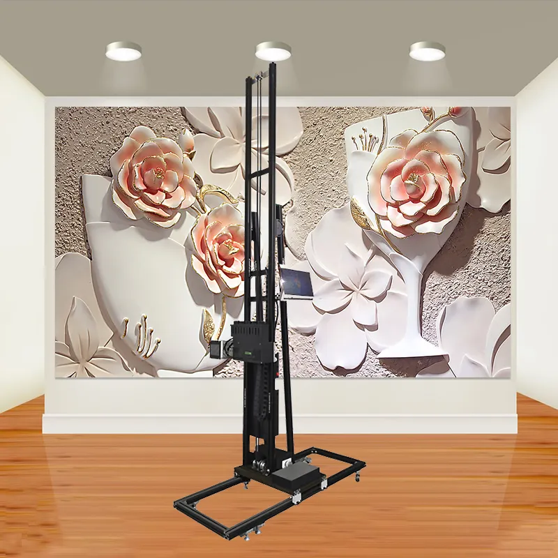 Nueva máquina de impresión de murales de pared de peso ligero tinta UV 3D 5D diseño de habitación de oficina impresora de inyección de tinta de pared Vertical