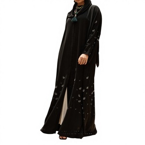 Offre Spéciale 2026 – Abaya Modeste de Dubaï à Manches Longues, Légère, Perlée et Pailletée, en Polyester Respirant pour Femme, Idéale Printemps, Ramadan, Prière et Quotidien - Product Image 4
