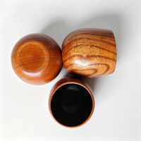 Tasse en bois de jujube avec finition carbonisée, design naturel vintage pour un usage quotidien, thé et café, décoration intérieure