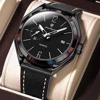 Montre à quartz pour homme POEDAGAR 689, lumineuse, avec date automatique, montre de luxe pour homme, bracelet en cuir résistant à l'eau, Reloj