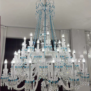 โคมไฟระย้าคริสตัลทรงรียาว <span class=keywords><strong>LED</strong></span> สไตล์ยุโรปสีทองหรูหราทันสมัยสำหรับห้องโถงโรงแรม ห้องนั่งเล่น และร้านอาหาร - Product Image 3