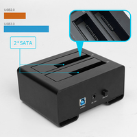 Docking Station HDD Multifungsi FIDECO Duro, Driver Hard Disk Eksternal 16TB Hitam, Pengisian Cepat USB SATA untuk Laptop 3.5 inci