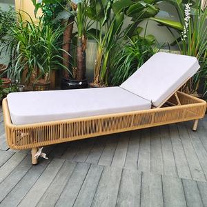Tumbona Moderna de Ratán con Cojín de Espuma Viscoelástica, Respaldo Ajustable, Muebles de Patio para Exteriores, Diseño Contemporáneo, Patas Cónicas - Product Image 6