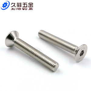 Jiu Fei Wu Jin สกรูหัวแบน M3 M4 M5 M6 M8ชุบนิกเกิลเกรด10.9สกรูหัวแบนสกรูเมตริก - Product Image 2