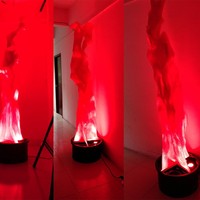 Lampe LED à flamme simulée (nouvelle et d'occasion) pour décoration de brasero - Effet visuel immersif pour mariage, bar, événement, accessoire de scène rouge
