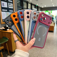 Coque de téléphone magnétique rafraîchissante en nid d'abeille pour l'été, pour iPhone 17 16 15 14 Pro Max, avec dos ventilé texturé ombré et respirant