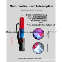 Bâton de signalisation LED fluorescent réfléchissant rechargeable, bâton de secours d'urgence avec sifflet et flash, avertisseur d'incendie portatif