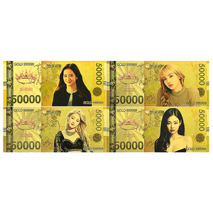 Banconota in lamina d'<span class=keywords><strong>oro</strong></span> ispirata ai gruppi femminili K-Pop, 15,5x6,9 cm, fronte-retro, 50000 Won, regalo da collezione per fan, per amanti della musica e collezionisti - Product Image 1