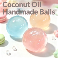 Balle anti-stress à remontée lente en caoutchouc à texture gelée transparente, effet huile de coco, jouet à presser type chewing-gum