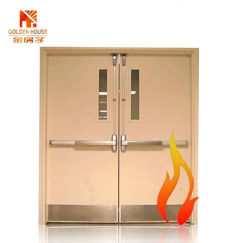 90 minuti Minaral Fire Check porte ospedale prehanging Advance Craft doppio fuoco acciaio Bifold porta battente moderno Hotel porte speciali