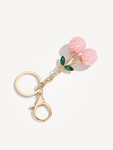 พวงกุญแจผลไม้จำลองน่ารักเก๋ไก๋ แฟชั่นอัลลอยประดับเพชรพลอยรูปเชอร์รี่ สำหรับตกแต่งกระเป๋า รถยนต์ หรือเป็นของขวัญ - Product Image 3