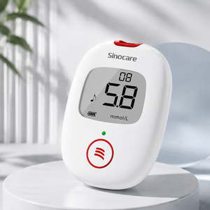 Moniteur de glycémie Sinocare Safe AQ Voice 5s sans code avec voix anglaise et indicateur LED, kit de test du diabète avec échantillon de 0,6 μL - Product Image 4