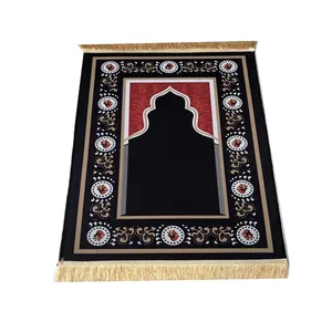 En kaliteli toptan namaz halı kalın dua halı lüks aile makine yapımı seccade ile tespih boncuk dua Mat islam