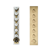 Kit de robinetterie de douche thermostatique encastré mural en laiton doré rose de luxe avec mitigeur et inverseur