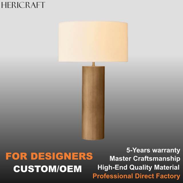 Table Lamp High Quality Handcrafted Vintage Brass in American Modern Glam Style UL/ETL Standard US Plug