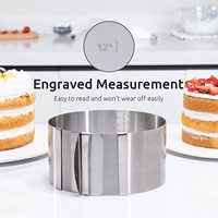 Moule à gâteau réglable en diamètre de 6 à 12 pouces, en acier inoxydable, cercle à mousse, moule à pâtisserie