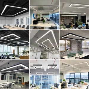 Tooling <b>led</b> office light seamless splicing long light gym supermarket professional lighting bridge <b>strip</b> chandelier - Product Image 2