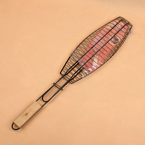 Bbq Grill Net Chrome Plated Long Handle Fish Grilling Clip Heat Resistance Outdoor Cooking Tool 68X14X40mm - Product Image 3