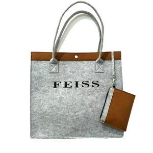 Vente en gros de sacs à provisions en tissu feutre recyclable écologique imprimés personnalisés Rangement de voyage Emballage de vêtements Caractéristiques de compression - Product Image 1