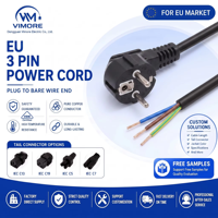 Cable de Alimentación Europeo VDE de 3 Pines CEE7/7 Tipo F 16A 250V 3x1.0mm2 Cable de Cobre para Electrónica de Consumo y Electrodomésticos OEM ODM