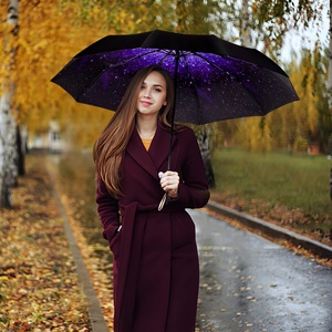 ร่มพับสามตอนขนาด 21 นิ้ว แบบกำหนดเอง เปิด-ปิดอัตโนมัติ กันลม พับเก็บได้ สำหรับผู้ใหญ่ สำหรับการโฆษณา - Product Image 4