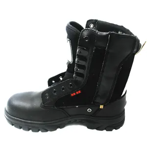 China Manufacture Leather Water and Fire Proof Safety Shoes ISO 20345 Boots Fire Fighting Men
