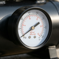 0-25Bar Bourdon Tube Air Pressure Gauge Back Connection Brass Thread Black Steel Case Glass Window 1.6% Accuracy Customizable